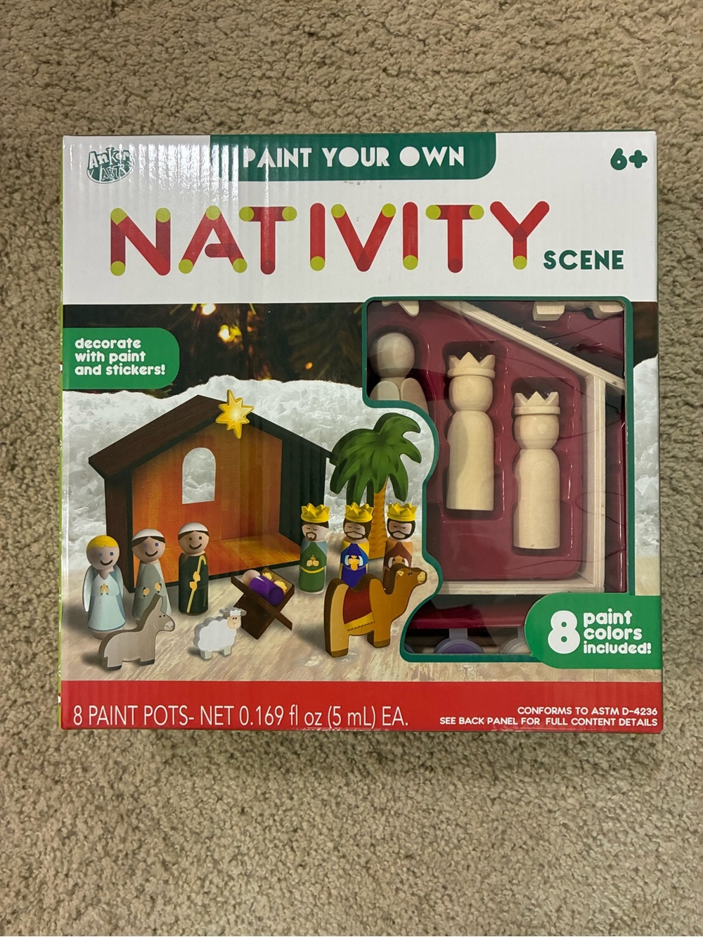 Paint Your Own Nativity Scene - Christmas Kids Craft Set (Multicolor)